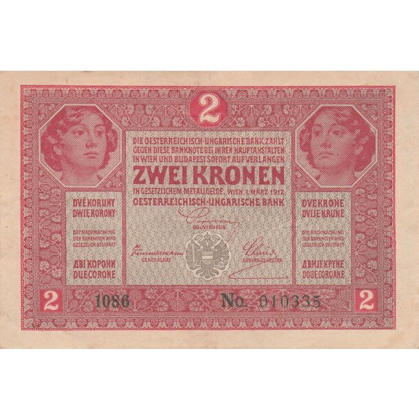 2 koruna 1917 rakúsko-uhorsko - 2-k-1917-1-2