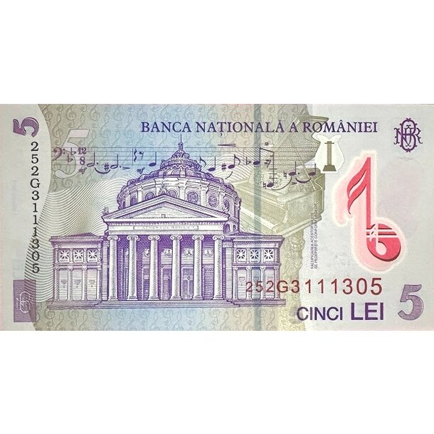 5 lei 2018/2025 rumunsko - Bankovka Rumunsko 5 Lei 2018-25 - 118-2