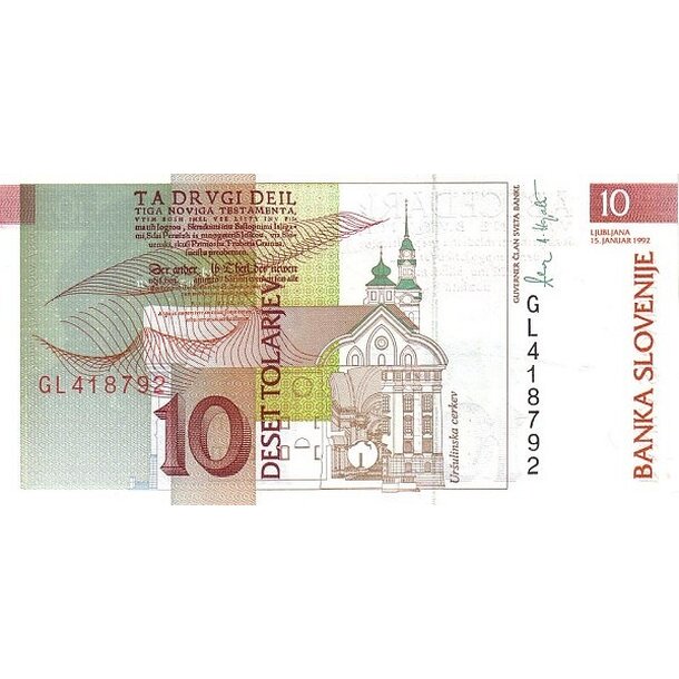 10 tolarjev 1992 slovinsko - Bankovka Slovinsko 10 Tolarjev 1992 - 11-2
