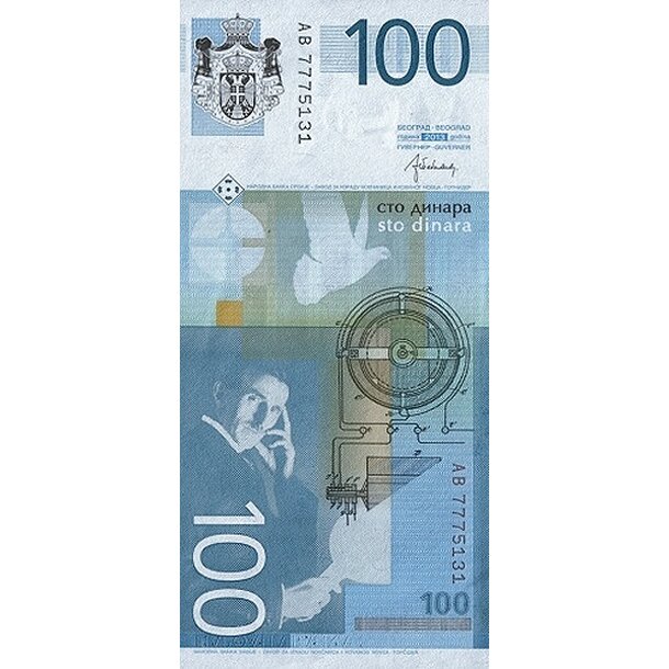 100 dinara 2013 srbsko - Bankovka Srbsko 100 Dinara 2013 - 57b-2