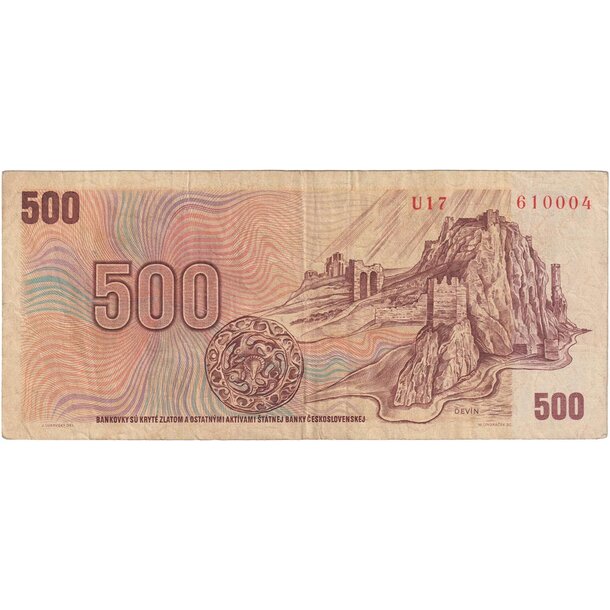 500 korún 1973 československo - séria u - 500-kcs-1973-u-2-2