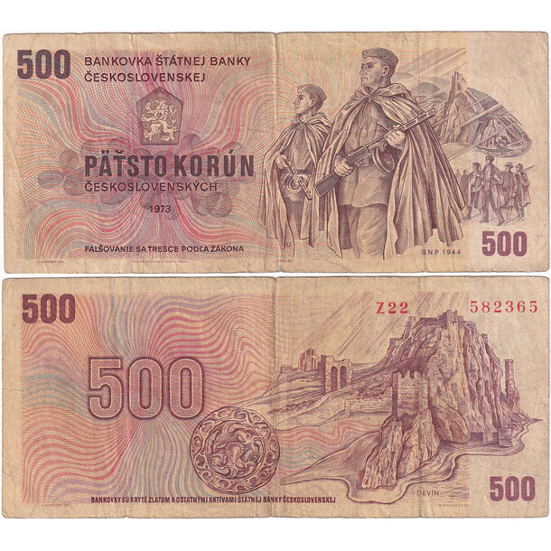 500 korún 1973 československo - séria z - 500-kcs-1973-z-2-5