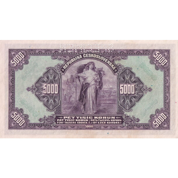 5000 korún 1943 protektorát čechy a morava - séria b - 5000-kc-1943-b-2-3