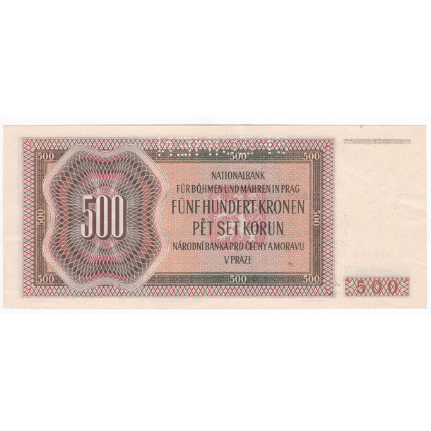 500 korún 1942 protektorát čechy a morava - séria g - Bankovka PČM 500 Korún 1942 I. AU séria G - 11 -2
