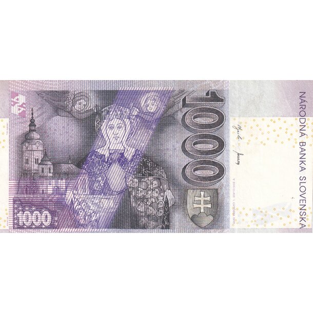 1000 koruna 1999 slovenská republika - séria p - Bankovka SR 1000 Korún 1999 VF séria P - 32-2