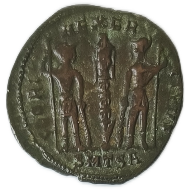 Constantius ii. ae follis - Constantius II. AE Follis - GLORIA EXERCITVS RIC 56-2