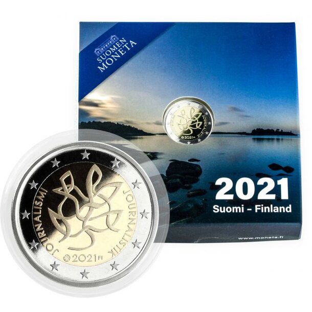 2 euro fínsko 2021 - žurnalistika - proof - finsko-2021-2-euro-zurnalistika-proof-1
