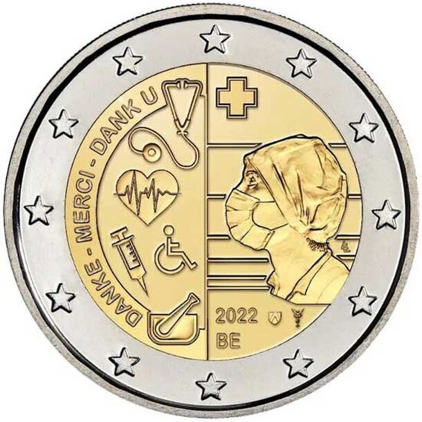 2 euro belgicko 2022 - zdravotná starostlivosť - 2-euro-belgicko-2022-1