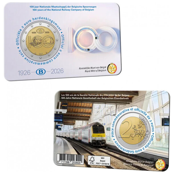 2 euro belgicko 2026 - belgické národné železnice - 2 euro Belgicko 2026 - Belgické národné železnice FR