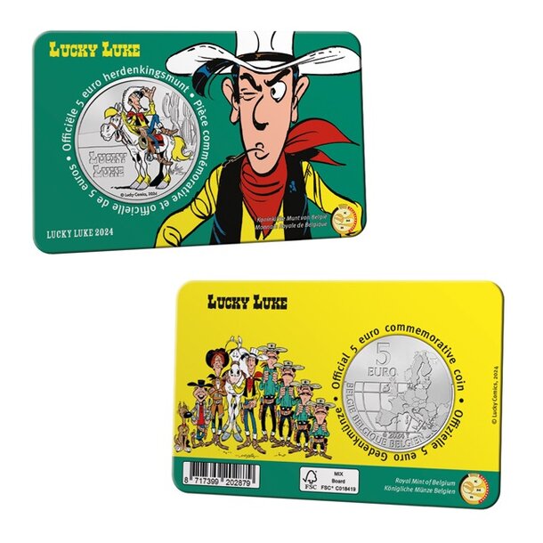 5 euro belgicko 2024 - lucky luke - color - LL2
