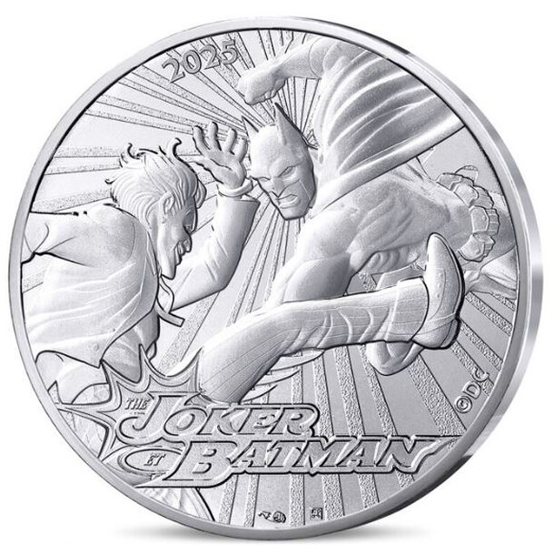 10 euro francúzsko 2025 - joker a batman - blister - 10-euro-2025-joker-batman-1