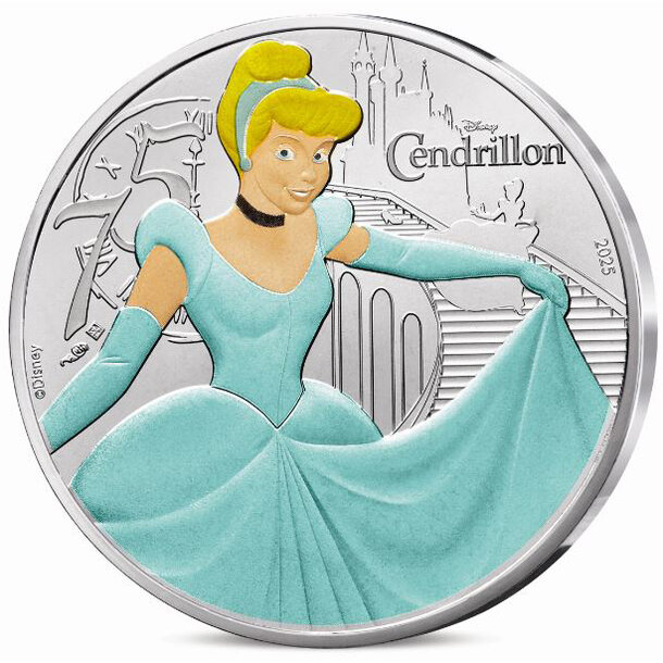 10 euro francúzsko 2025 - popoluška - kolorovaná - 10 euro Francúzsko 2026 - popoluska-kolor -1
