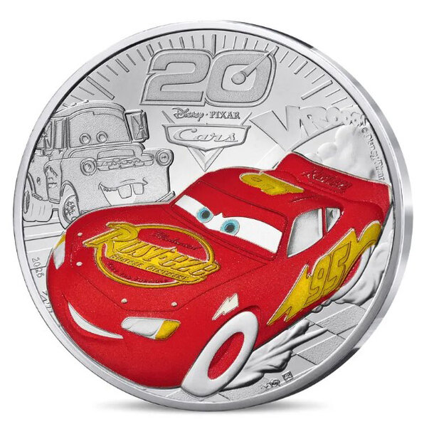 10 euro francúzsko 2026 - cars - kolorovaná - PSM 10 € Francúzsko 2026 - Cars - 1 
