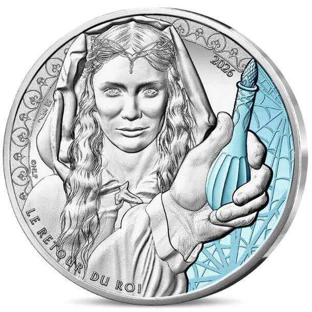 10 euro francúzsko 2026 - galadriel - kolorovaná - 10 euro Francúzsko 2026 - LOTR Galadriel - kolorovaná-1