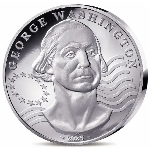 25 euro francúzsko 2025 - george washington - proof - 25 € Francúzsko 2025 - George Washington - Proof-1