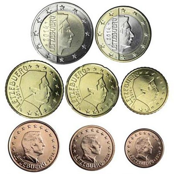Sada obehových euro mincí luxembursko 2025 - luxemburg-2025-1-c-2-euro