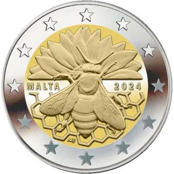 2 euro malta 2024 - maltská včela - Malta_2024_2€_BEE