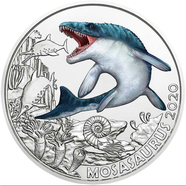 3 euro rakúsko 2020 - mosasaurus hoffmanni - MOSASAURUS