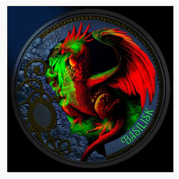 3 euro rakúsko 2026 -basilisk - 3 € Rakúsko 2026 - Basilisk 2