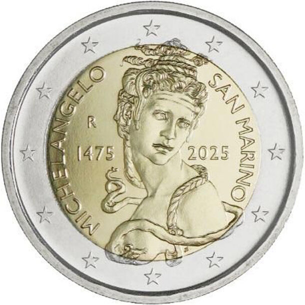 2 euro san marino 2025 - michelangelo - san-marino-2025-2-euro-michelangelo