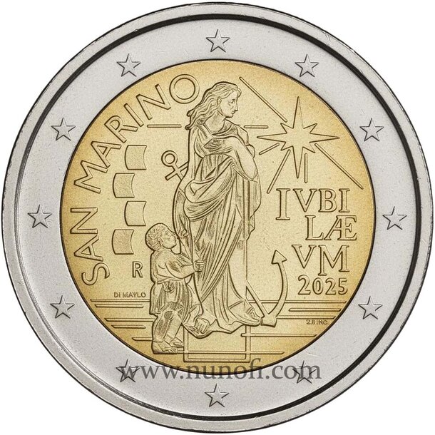 2 euro san marino 2025 - pútnici nádeje - 2 EURO San Marino 2025 - Pútnici nádeje kopie