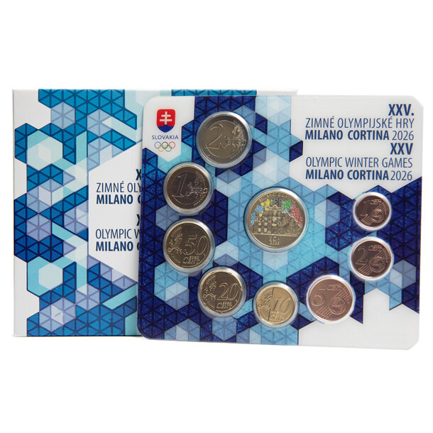 Sada obehových euro mincí sr 2026 - zoh milano cortina - Sada Euro mincí SR26 - ZOH Milano Cortina - bežná-3