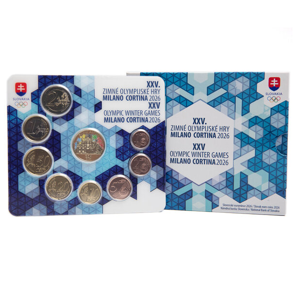 Sada obehových euro mincí sr 2026 - zoh milano cortina - Sada Euro mincí SR26 - ZOH Milano Cortina - bežná-4