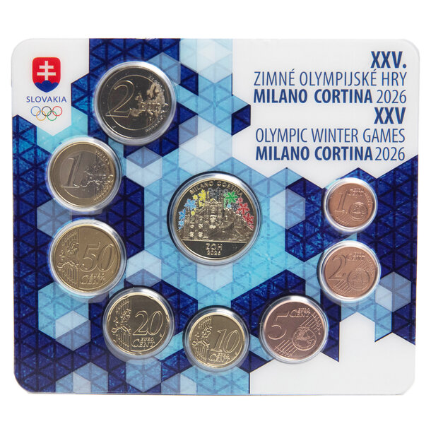 Sada obehových euro mincí sr 2026 - zoh milano cortina - Sada Euro mincí SR26 - ZOH Milano Cortina - bežná-5
