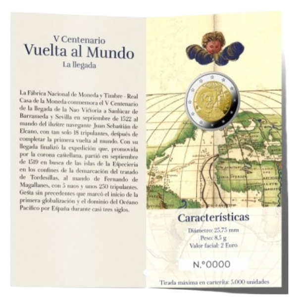 2 euro španielsko 2022 - juan sebastián elcano - proof - 2 € Španielsko 2022-Juan Sebastián Elcano-proof-2