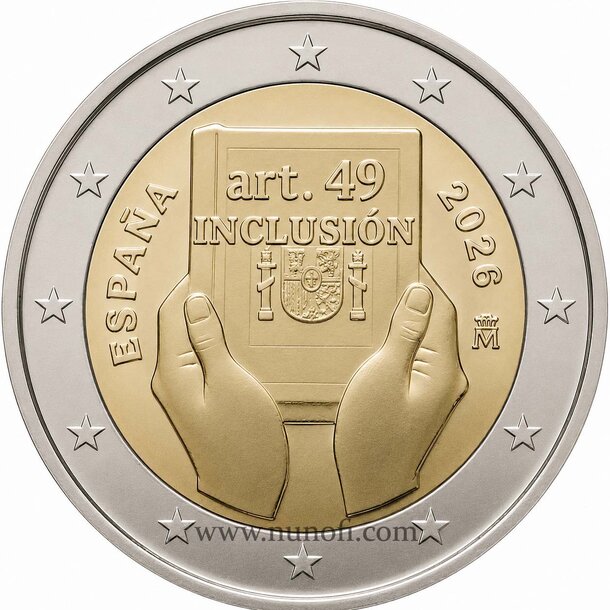 2 euro španielsko 2026 - článok 49 inklúzia - 2_€_Spanielsko_2026_-_Clanok_49_Inkluzia OK