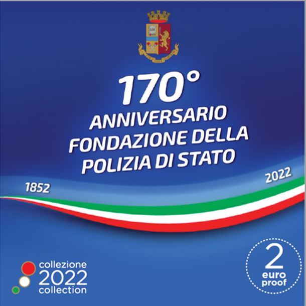 2 euro taliansko 2022 - polícia - proof - taliansko_2_euro_policia_proof_3