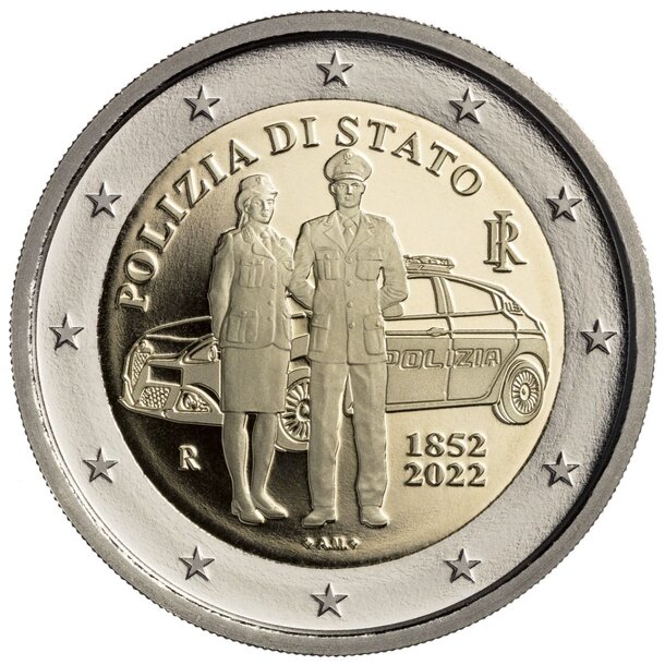 2 euro taliansko 2022 - polícia - proof - taliansko_2_euro_policia_proof_4