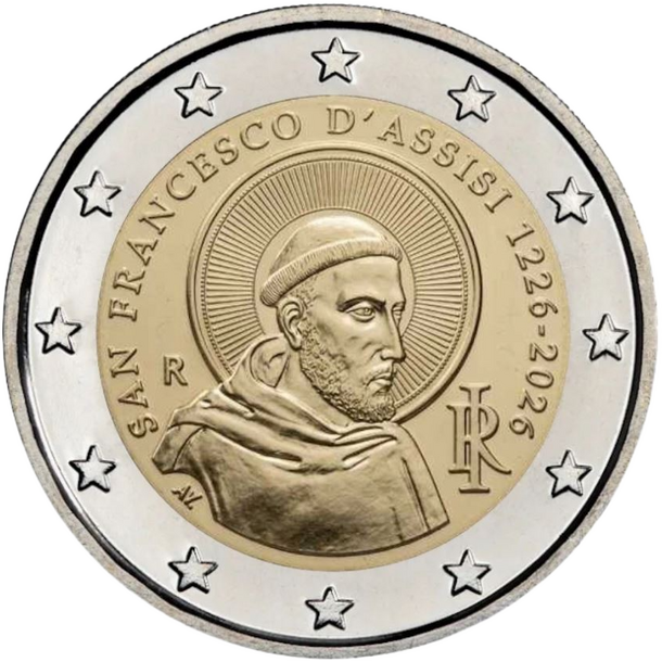 2 euro taliansko 2026 - františek z assisi - 2 € Taliansko 2026 - František z Assisi