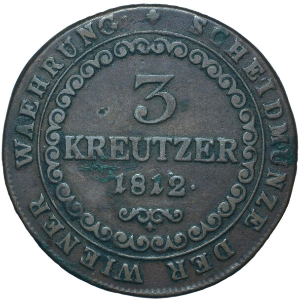 3 grajciar františek ii.1812 b - 3-kreuzer-1812-b-frantisek-ii-3