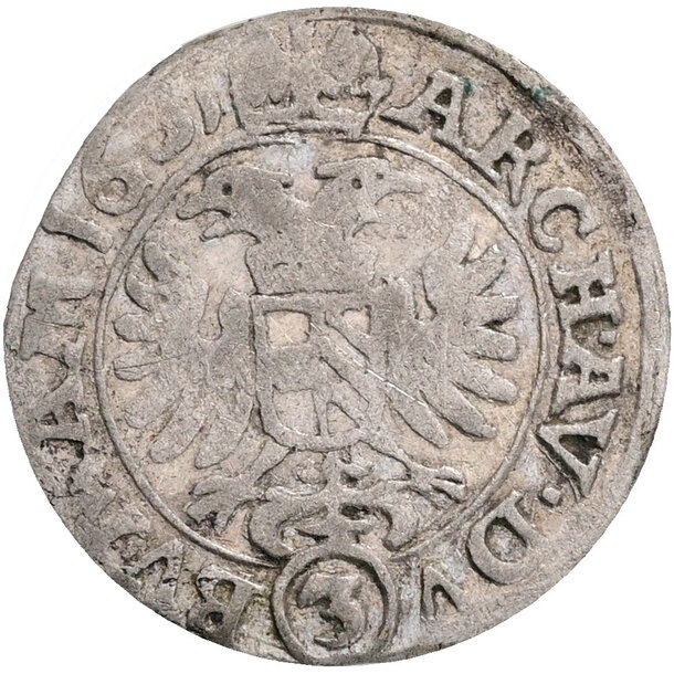 3 grajciar ferdinand ii. 1631 praha (pr) - 3 Grajciar Ferdinand II. 1631 Praha PR-2