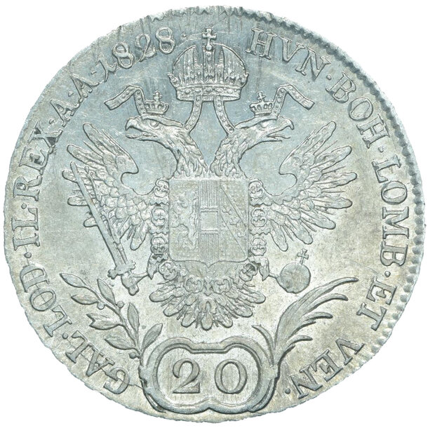20 grajciar františek ii.1828 b - 20-kreuzer-1828-kremnica-frantisek-ii-268672556