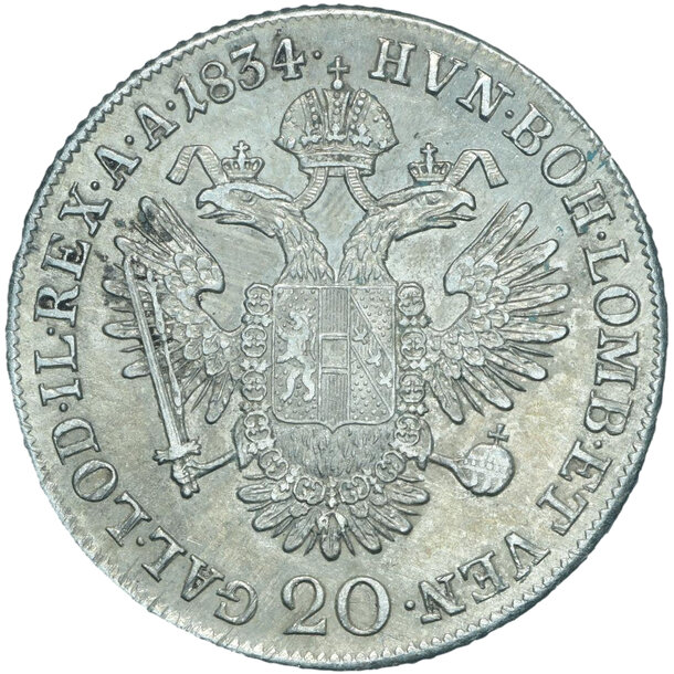 20 grajciar františek ii.1834 c - 20-kreuzer-1834-praha-frantisek-ii-268673127