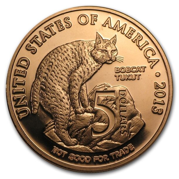 Medená minca 5 dollar los coyotes 1 unca - los-coyotes-obverse-copper