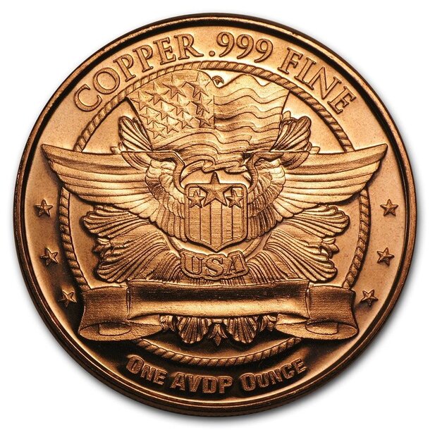 Medená minca fighter jet f15 eagle 1 unca - 1oz-copper-fighter-jet-f15-eagle-round-reverse