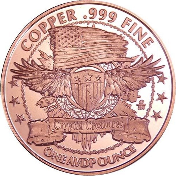 Medená minca jersey devil 1 unca - jersey-devil-copper-round-obv