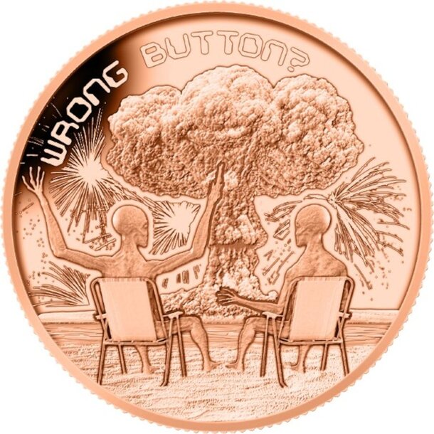 Medená minca mimozemšťania 1 unca - 1-oz-wrong-button-copper-round