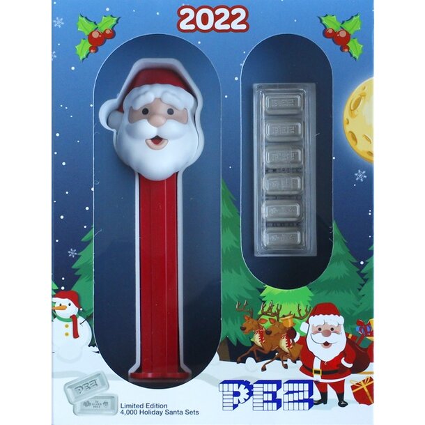 Strieborná tehlička pez santa claus 6x5 g - santa pez