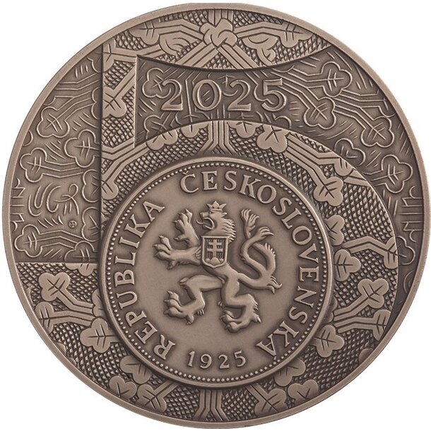 Medaila slovensko 2025 - 100. výročie razby 5 koruny 1925 - 100.vyrocie-razby-cs-5-koruny-1925-mosadz-w