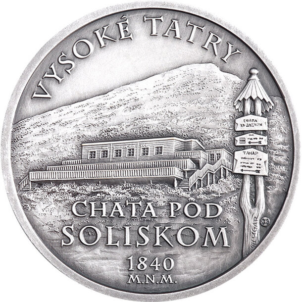 Medaila slovensko 2026 - chata pod soliskom - medaila-horske-chaty-solisko-mosadz-2
