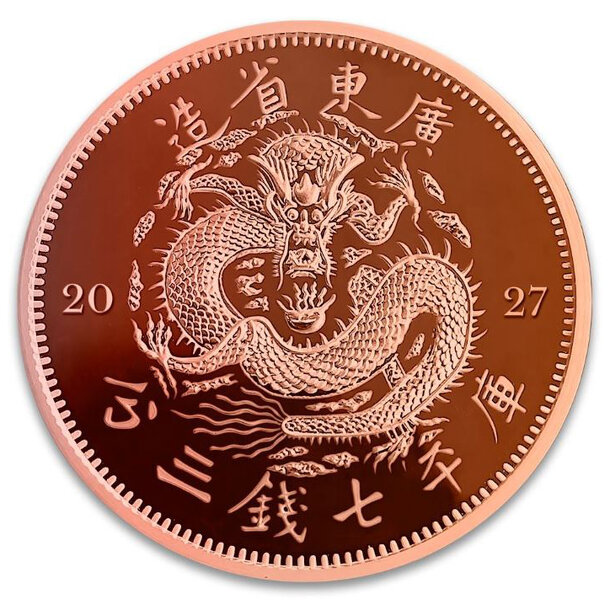Medená medaila čínsky drak 1 unca - Medená medaila Čínsky drak 1 Oz (unca)
