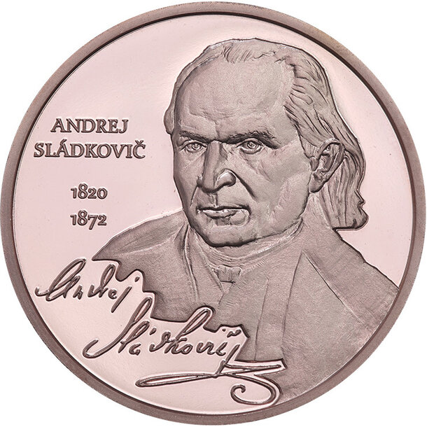 Medaila slovensko 2025 - štúrovci - andrej sládkovič - Medaila proof - Štúrovci - Andrej Sládkovič Ag-1