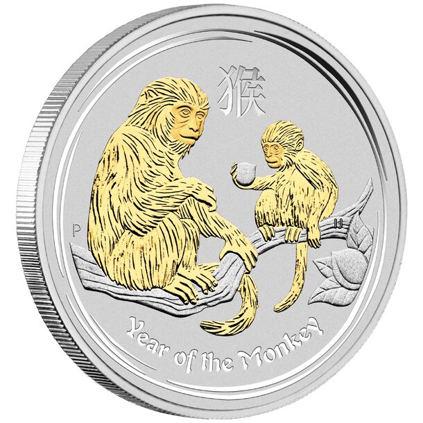 1 dollar austrália 2016 - rok opice (gilded edition) - 01-2016-yearofthemonkey-silver-1oz-gilded-onedge-highres