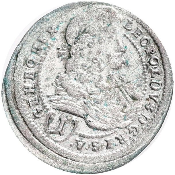 1 grajciar leopold i. 1699 viedeň (w) - 1 Grajciar Leopold I. 1699 Viedeň W-1