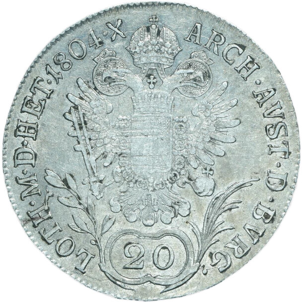 20 grajciar františek ii.1804 b - 20-kreuzer-1804-b-frantisek-ii-2