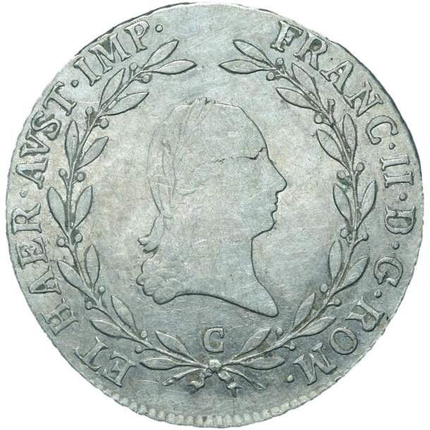 20 grajciar františek ii.1806 c - 20-kreuzer-1806-c-frantisek-ii-1